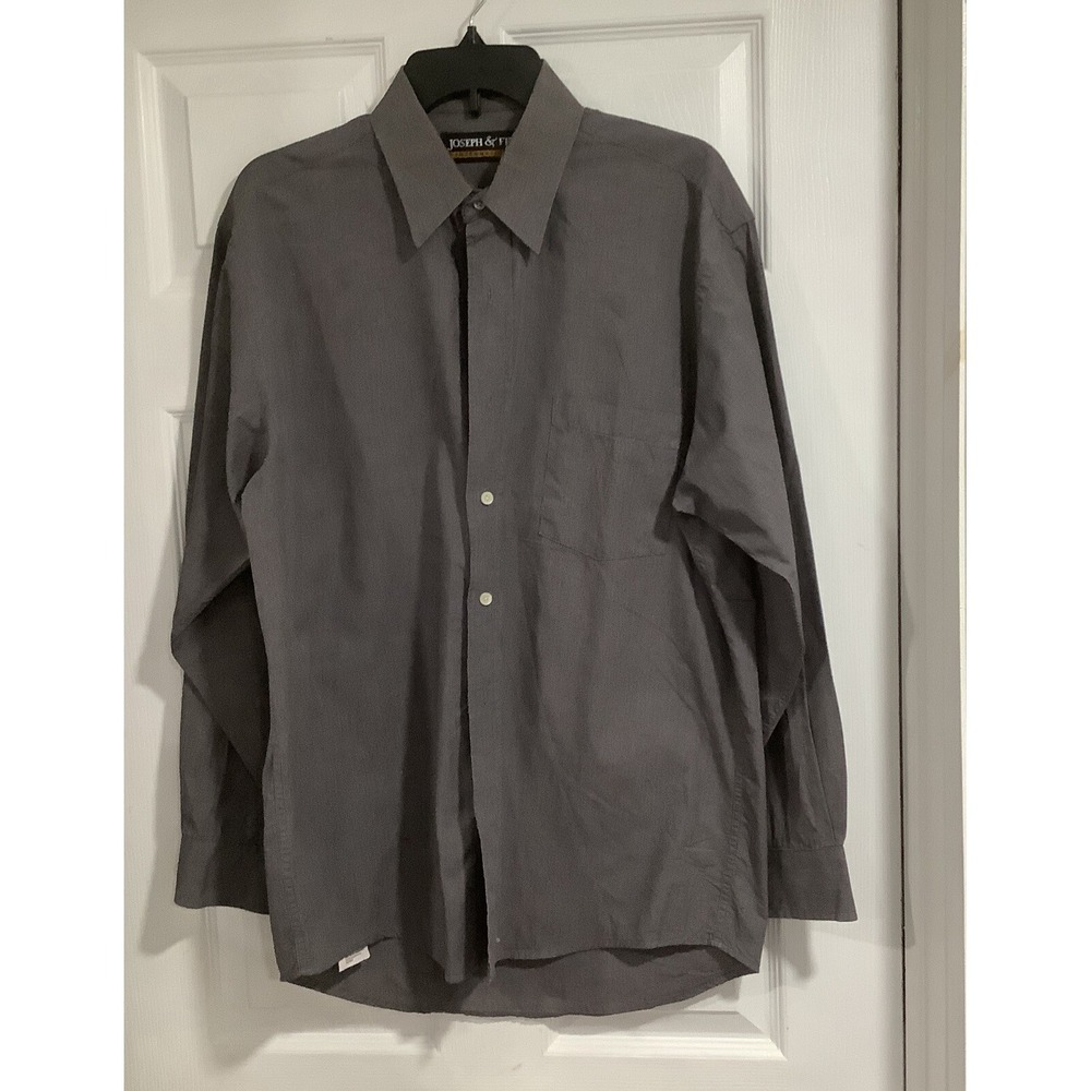 Joseph & Feiss Shirt Men's 15 1/2 32/33Long Sleeve Gray Button Down